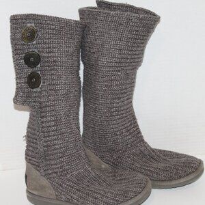 Ugg Australia Cardy 5819 Gray Knit Foldover Boots